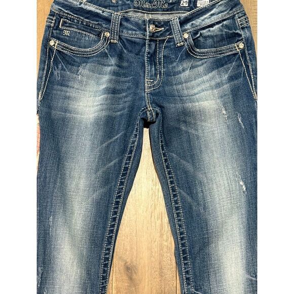 Miss Me Antique Quilt Patchwork Panel Custom Signature Boot Jeans 29 - Picture 5 of 16